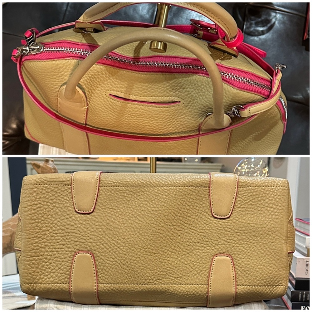 Coach Tan Leather Satchel with Pink Trim (Set of 2) - Picture 4 of 13